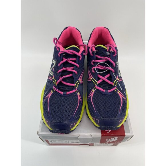 New Balance Womens 7.5 Trail Running Tennis Shoes Sneakers Blue Pink Yellow - Picture 2 of 10